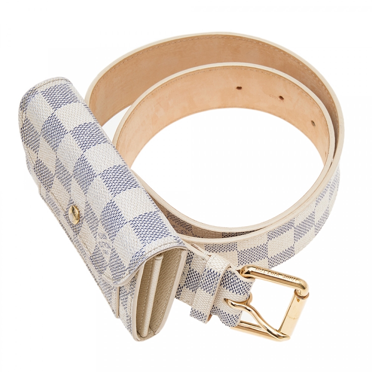 Pre Owned Louis Vuitton Damier Azur Pochette Solo Belt Bag