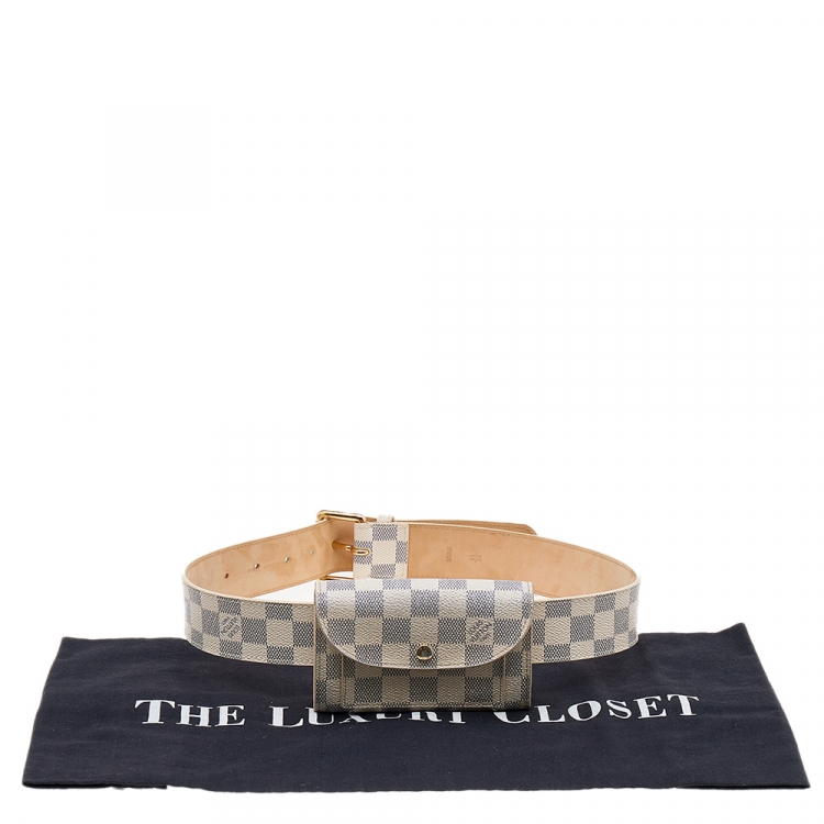 Pre Owned Louis Vuitton Damier Azur Pochette Solo Belt Bag