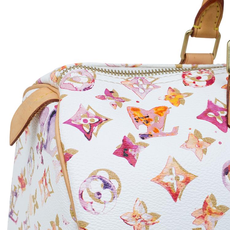Pre Owned Louis Vuitton Monogram Canvas Watercolor Aquarelle Richard Prince Speedy 35 Bag