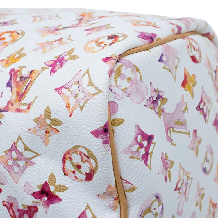 Pre Owned Louis Vuitton Monogram Canvas Watercolor Aquarelle Richard Prince Speedy 35 Bag
