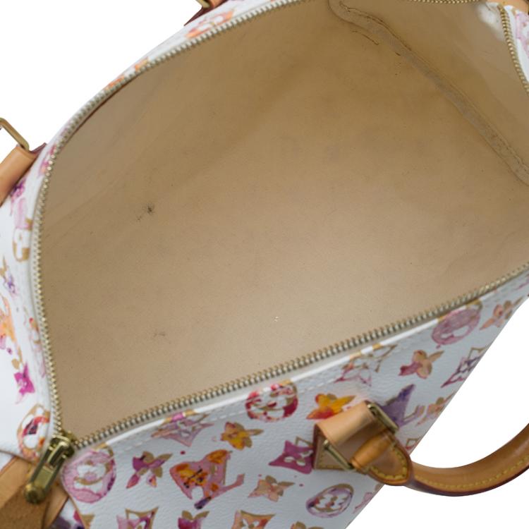 Pre Owned Louis Vuitton Monogram Canvas Watercolor Aquarelle Richard Prince Speedy 35 Bag