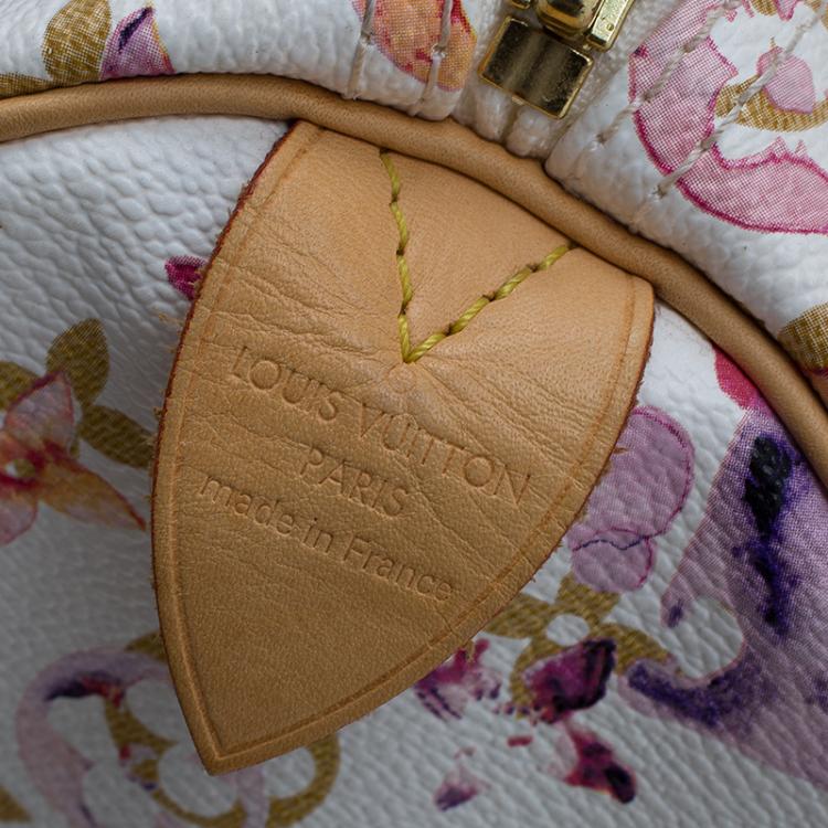 Pre Owned Louis Vuitton Monogram Canvas Watercolor Aquarelle Richard Prince Speedy 35 Bag
