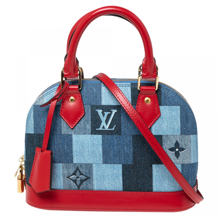 Louis Vuitton Lockme Day handbag Calfskin Deep sea blue Red M53645  size31x24x16cm unboxing 