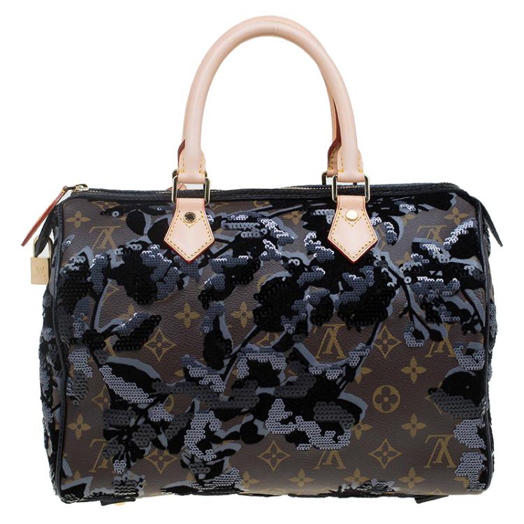 Pre Owned Louis Vuitton Monogram Canvas Limited Edition Fleur De Jais Speedy 30