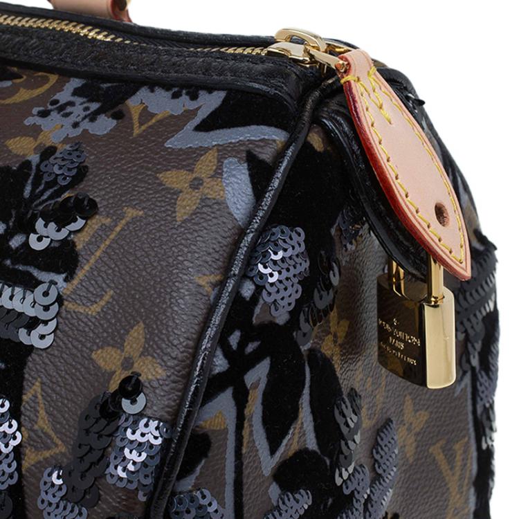 Pre Owned Louis Vuitton Monogram Canvas Limited Edition Fleur De Jais Speedy 30