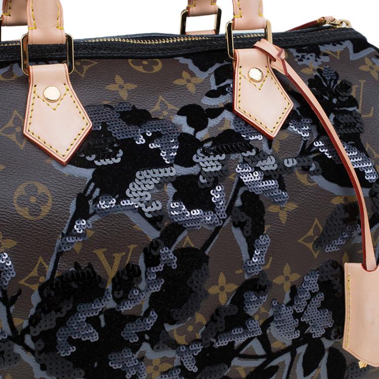 Pre Owned Louis Vuitton Monogram Canvas Limited Edition Fleur De Jais Speedy 30
