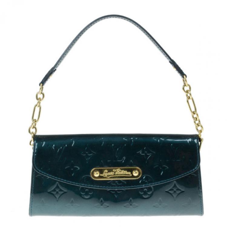 Sunset boulevard patent leather handbag Louis Vuitton Green in
