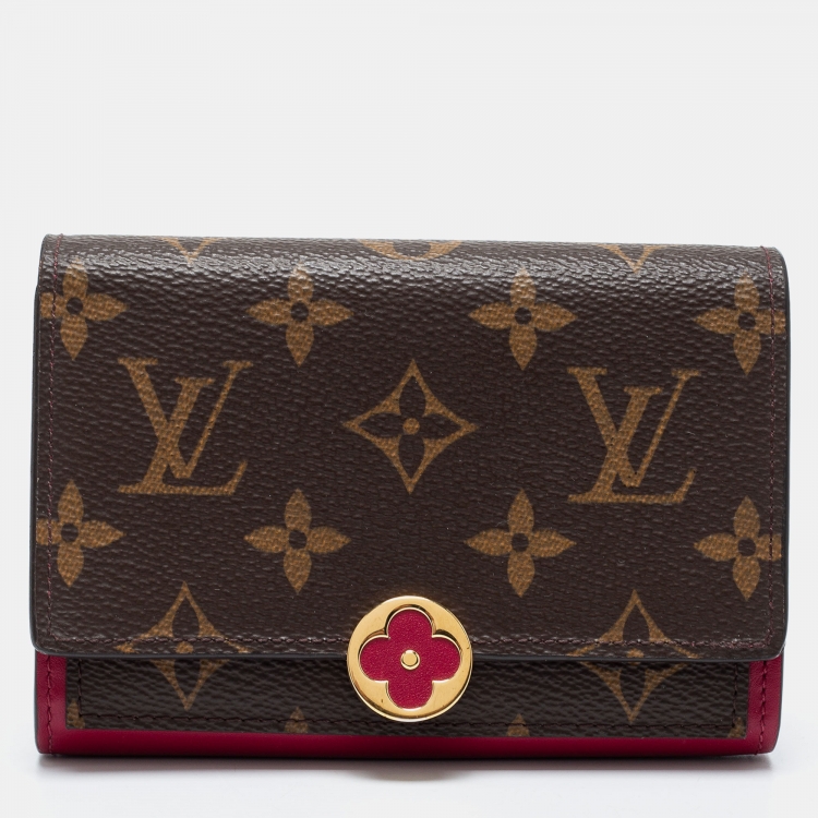 Louis Vuitton Compact Wallet Flore Monogram Fuchsia in Canvas with Brass -  US