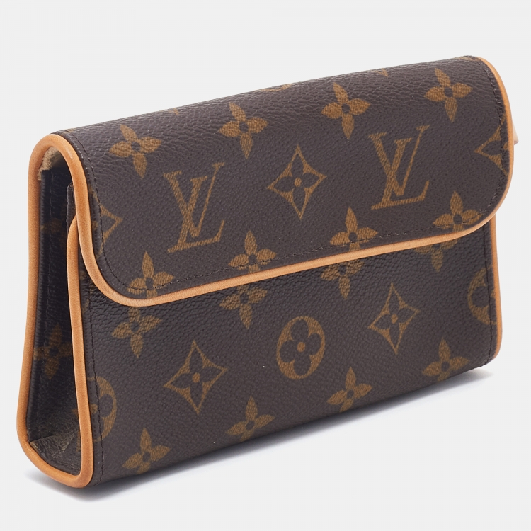 Pre Owned Louis Vuitton Brown Monogram Coated Canvas Pochette Florentine Belt Bag