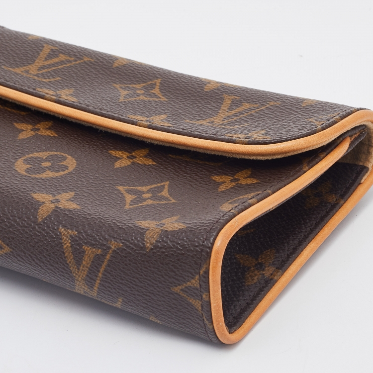 Pre Owned Louis Vuitton Brown Monogram Coated Canvas Pochette Florentine Belt Bag