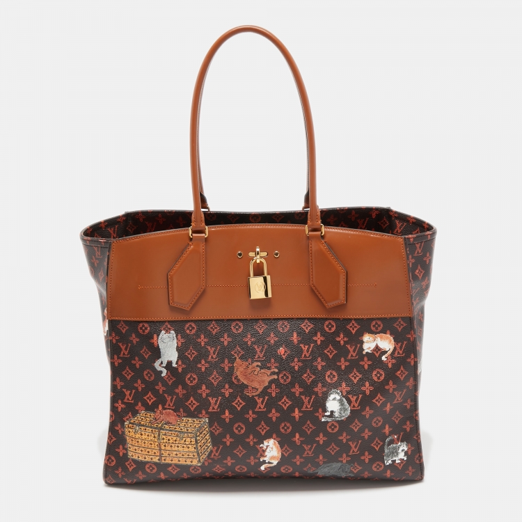 Louis Vuitton City Steamer Denim Leather Bag