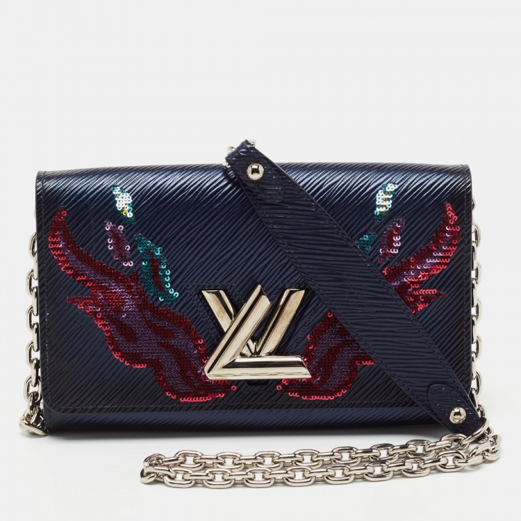 Louis Vuitton Black Studded EPI Twist Wallet on Chain