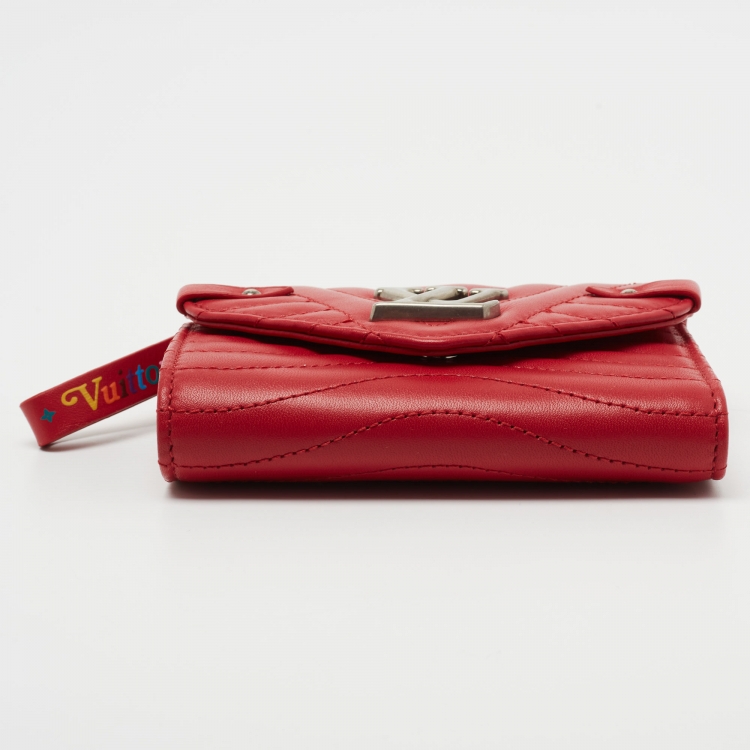 Pre Owned Louis Vuitton Rouge Leather New Wave Compact Wallet