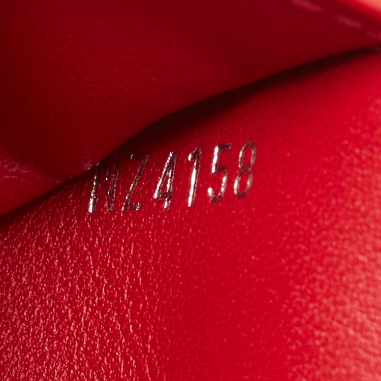 Pre Owned Louis Vuitton Rouge Leather New Wave Compact Wallet