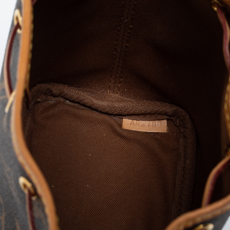 Pre Owned Louis Vuitton Monogram Canvas Nano Noe Drawstring Bucket Bag