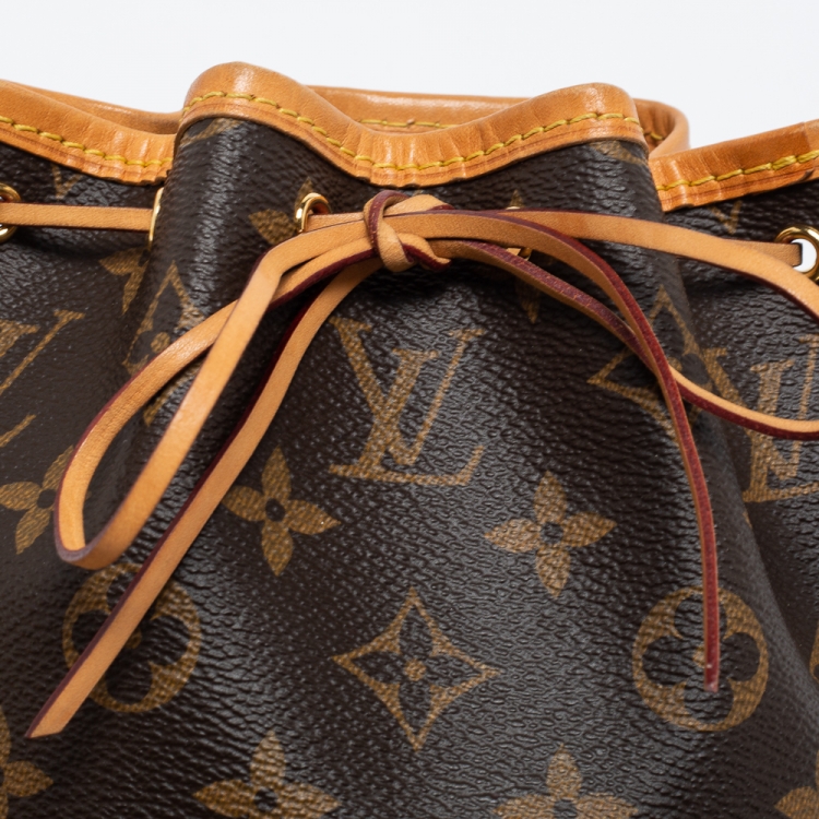 Pre Owned Louis Vuitton Monogram Canvas Nano Noe Drawstring Bucket Bag