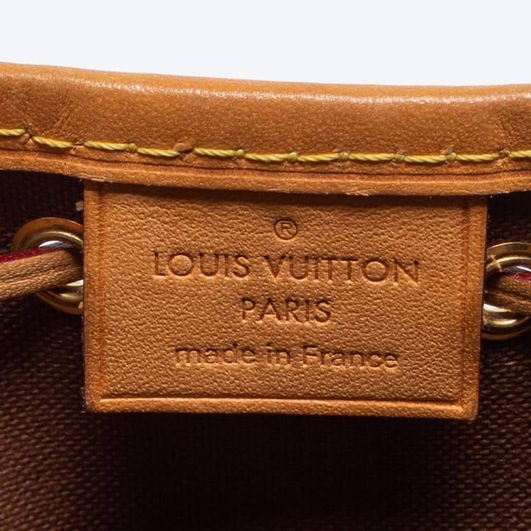 Pre Owned Louis Vuitton Monogram Canvas Nano Noe Drawstring Bucket Bag