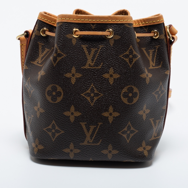 Pre Owned Louis Vuitton Monogram Canvas Nano Noe Drawstring Bucket Bag