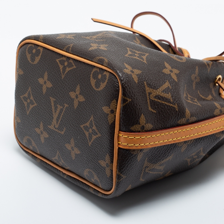 Pre Owned Louis Vuitton Monogram Canvas Nano Noe Drawstring Bucket Bag