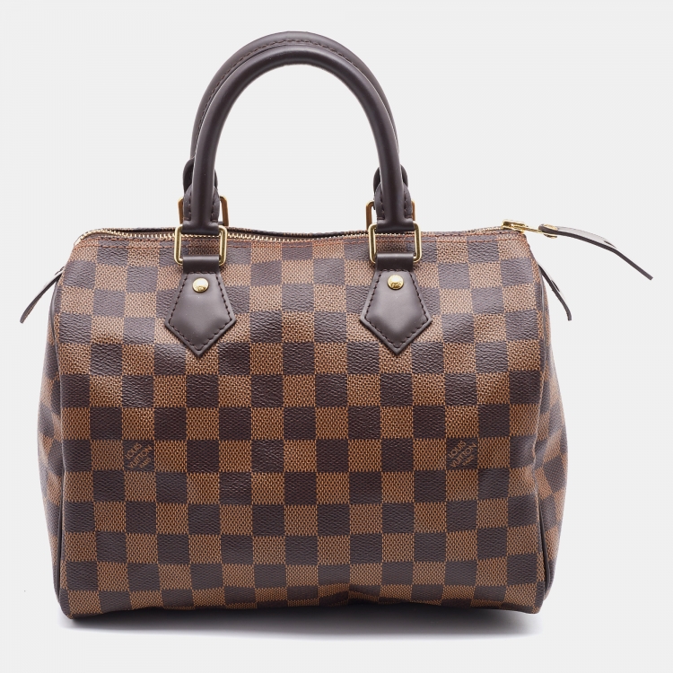 Pre Owned Louis Vuitton Damier Ebene Canvas Speedy 25 Bag