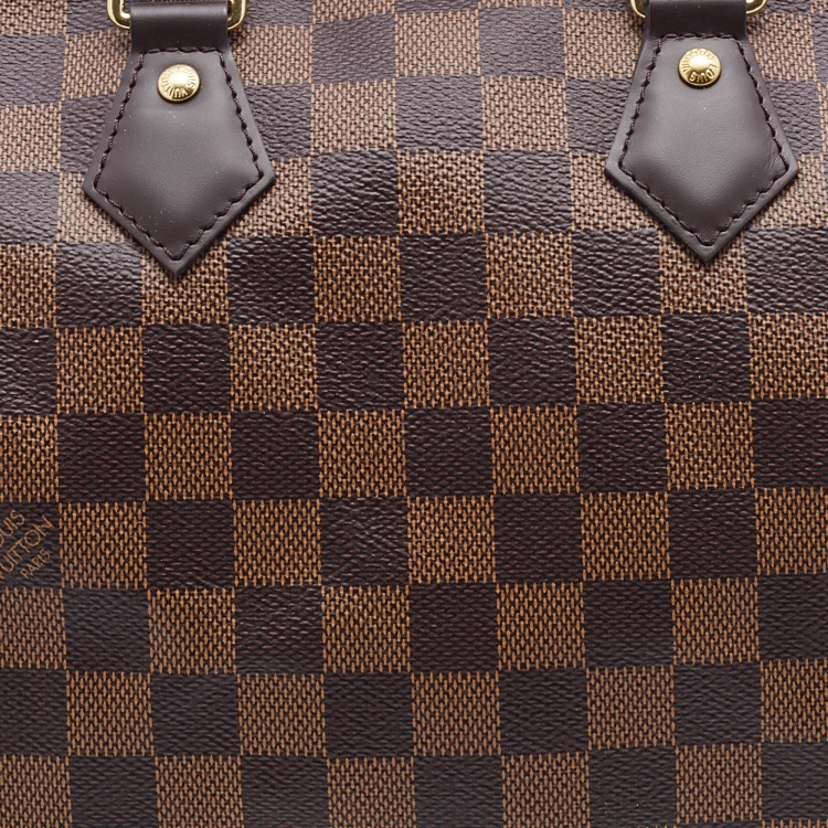 Pre Owned Louis Vuitton Damier Ebene Canvas Speedy 25 Bag