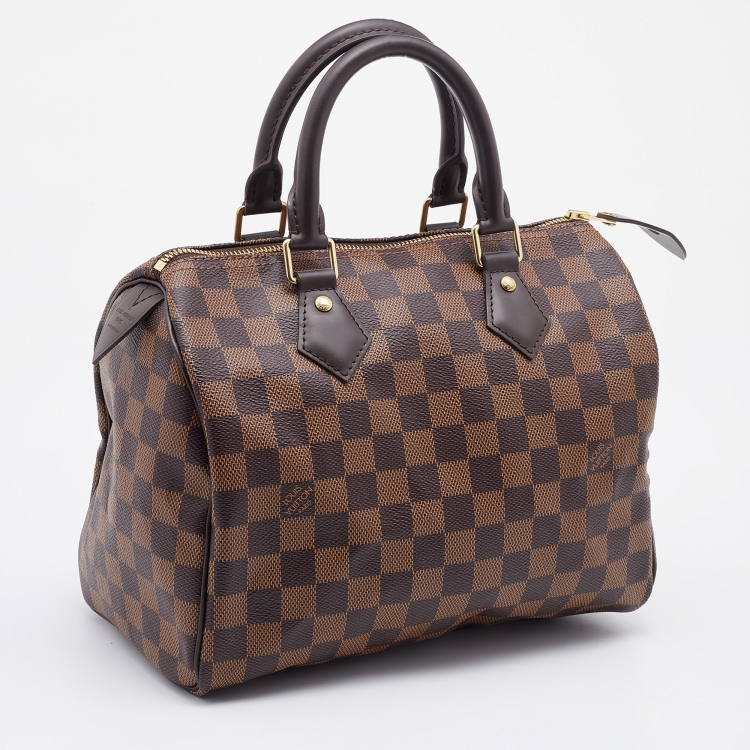 Pre Owned Louis Vuitton Damier Ebene Canvas Speedy 25 Bag