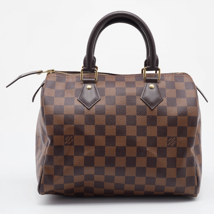 Pre Owned Louis Vuitton Damier Ebene Canvas Speedy 25 Bag