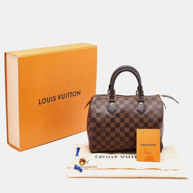 Pre Owned Louis Vuitton Damier Ebene Canvas Speedy 25 Bag