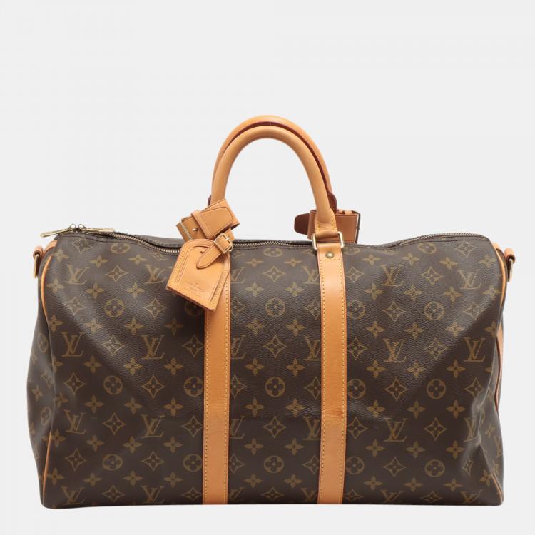 Pre Owned Louis Vuitton Brown Monogram Canvas Keepall 45 Bag