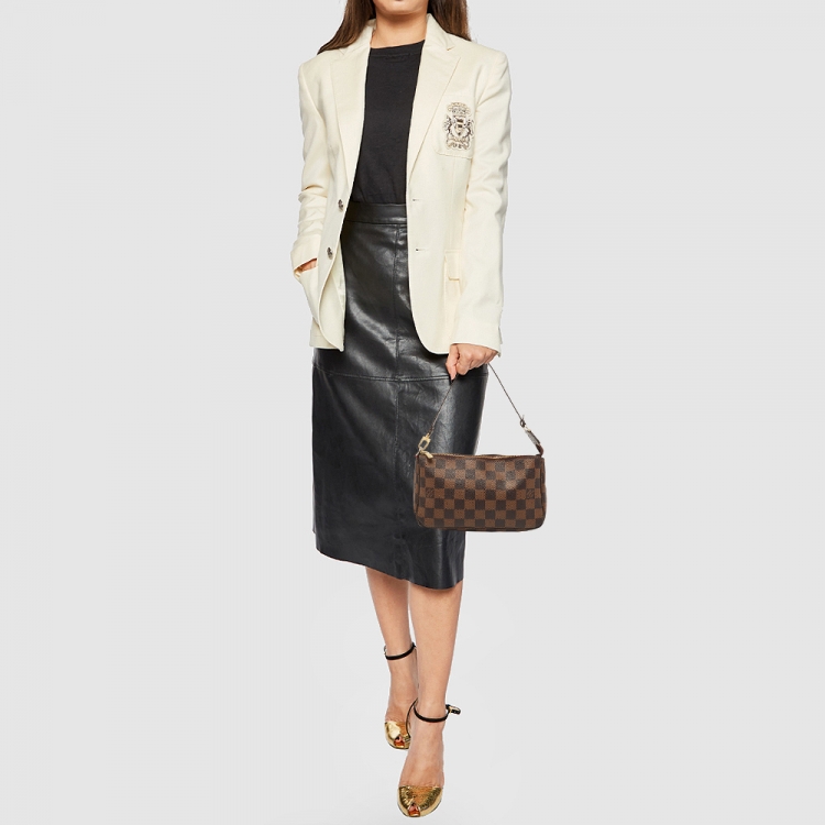Pochette Accessoires Damier Azur Canvas - Women - Small Leather