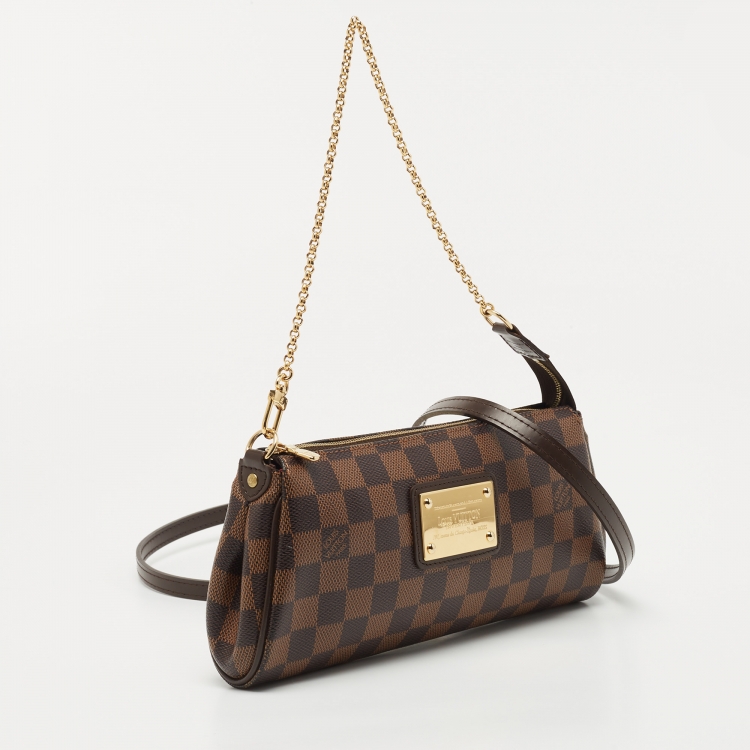 Pre Owned Louis Vuitton Damier Ebene Canvas Eva Pochette
