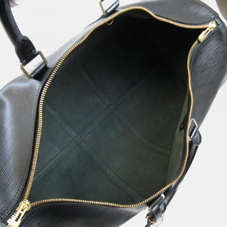 Pre Owned Louis Vuitton Black Epi Leather Keepall 55 Duffel Bag