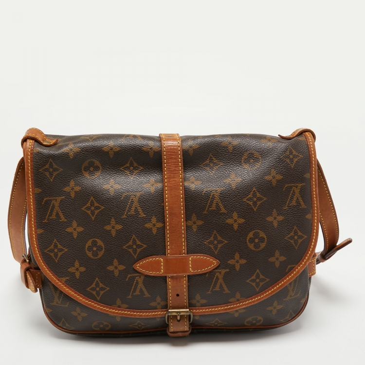 Pre Owned Louis Vuitton Monogram Canvas Saumur 30 Bag