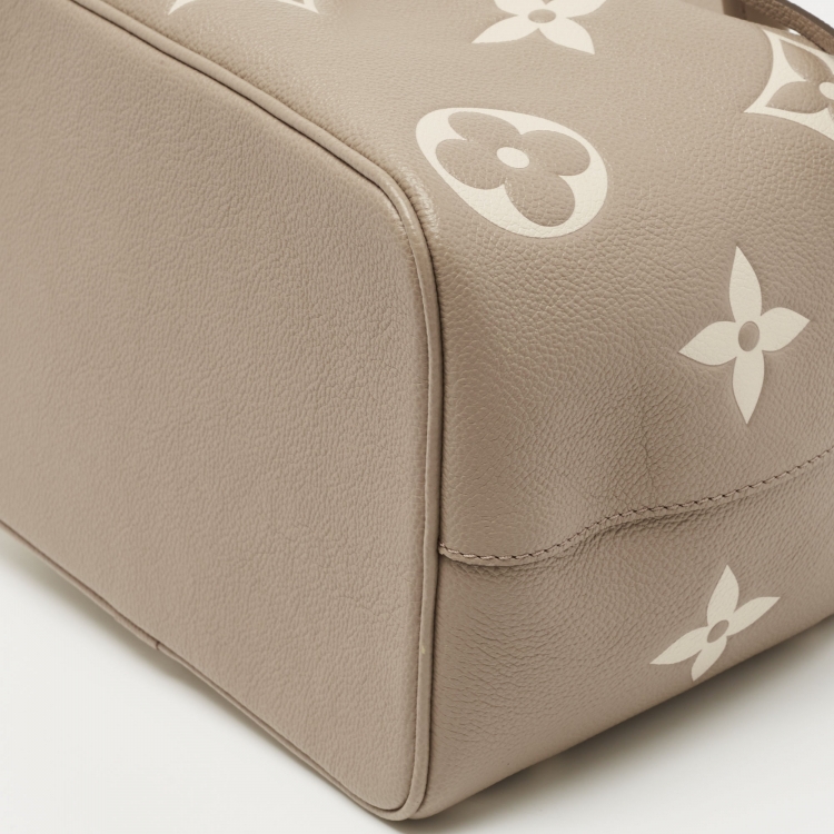 Pre Owned Louis Vuitton Torterelle/Cream Monogram Empreinte Leather NeoNoe MM Bag