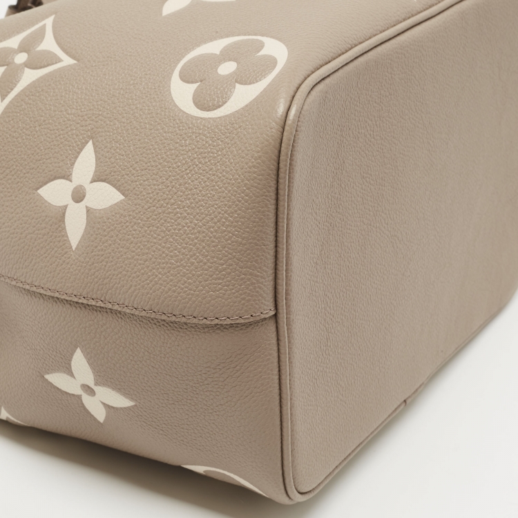 Pre Owned Louis Vuitton Torterelle/Cream Monogram Empreinte Leather NeoNoe MM Bag