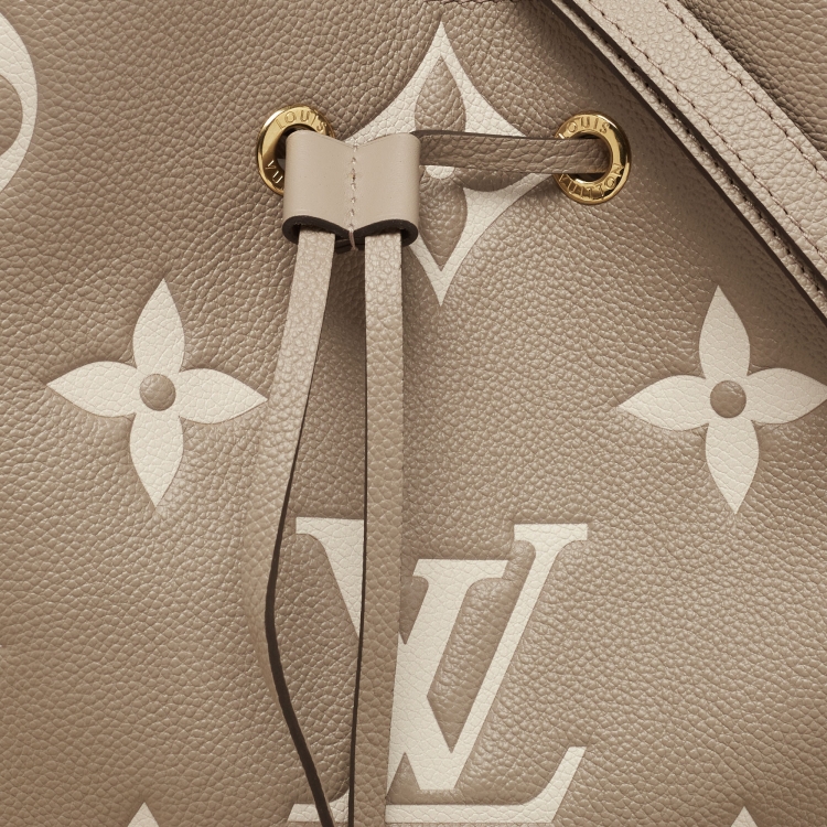 Pre Owned Louis Vuitton Torterelle/Cream Monogram Empreinte Leather NeoNoe MM Bag