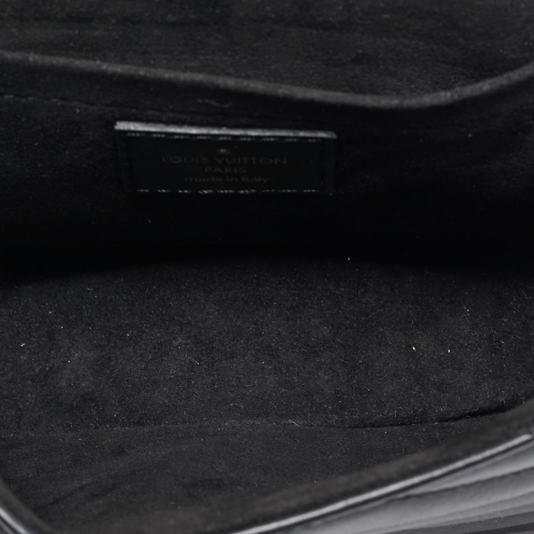 Pre Owned Louis Vuitton Black Leather New Wave Chain PM Bag