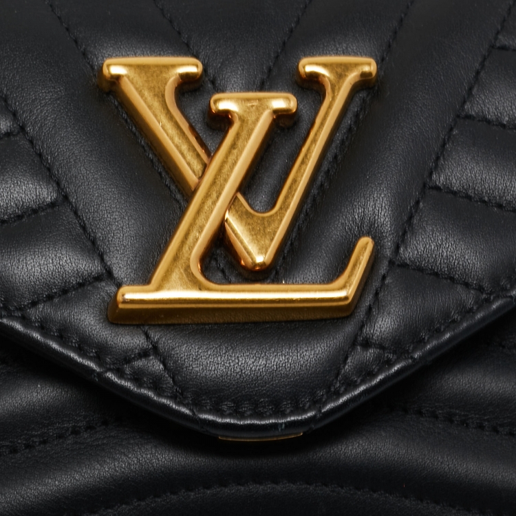 Pre Owned Louis Vuitton Black Leather New Wave Chain PM Bag