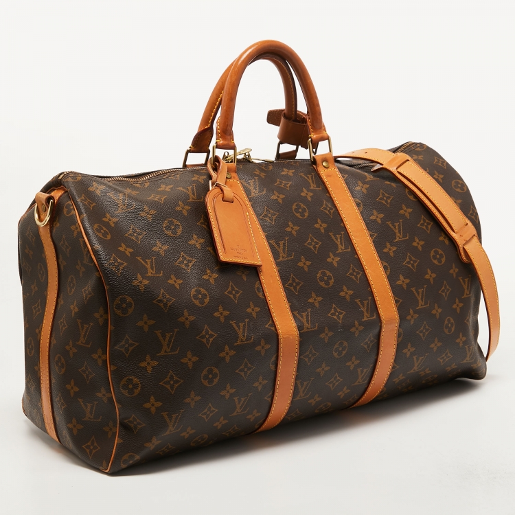 Pre Owned Louis Vuitton Monogram Canvas Keepall 50 Bandoulier Bag