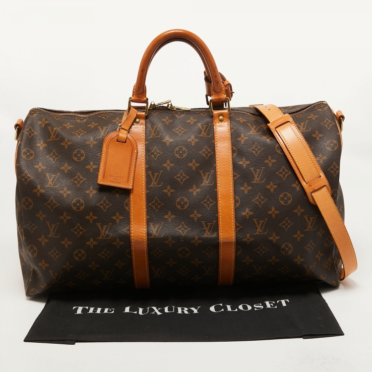 Pre Owned Louis Vuitton Monogram Canvas Keepall 50 Bandoulier Bag