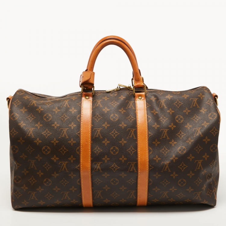 Pre Owned Louis Vuitton Monogram Canvas Keepall 50 Bandoulier Bag