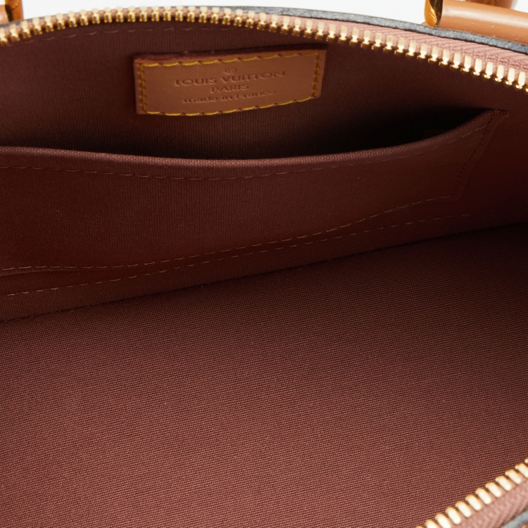 Pre Owned Louis Vuitton Beige Poudre Monogram Vernis Alma BB Bag