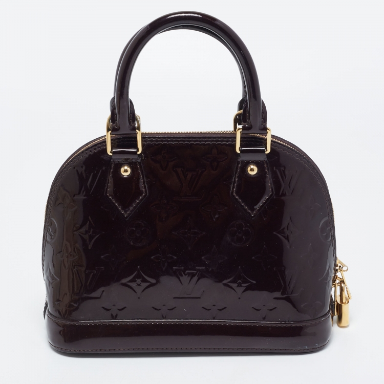 Pre Owned Louis Vuitton Amarante Monogram Vernis Alma BB Bag