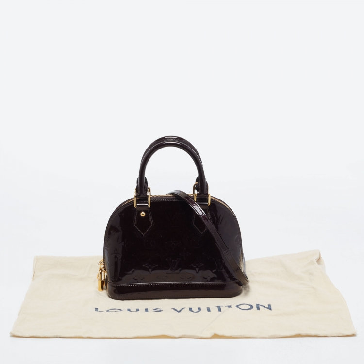 Pre Owned Louis Vuitton Amarante Monogram Vernis Alma BB Bag