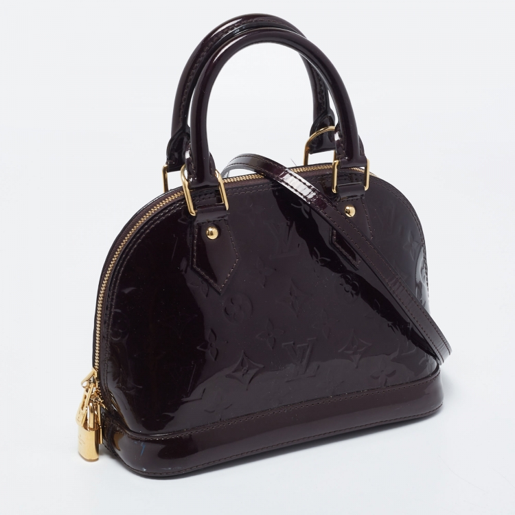 Pre Owned Louis Vuitton Amarante Monogram Vernis Alma BB Bag