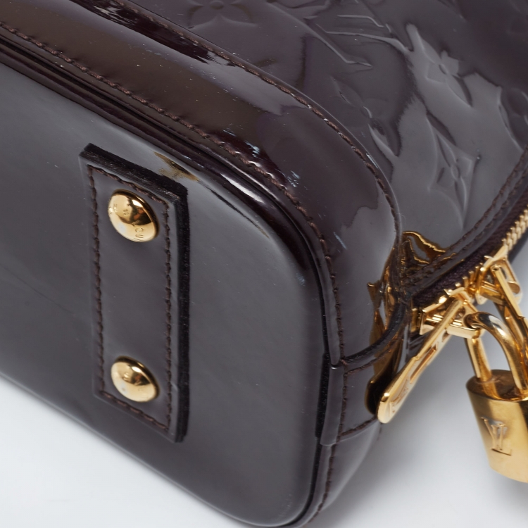 Pre Owned Louis Vuitton Amarante Monogram Vernis Alma BB Bag