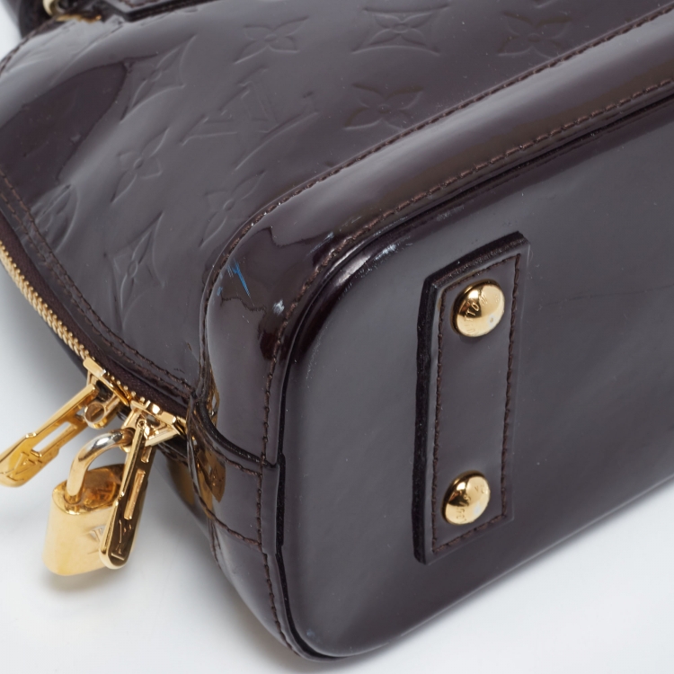 Pre Owned Louis Vuitton Amarante Monogram Vernis Alma BB Bag
