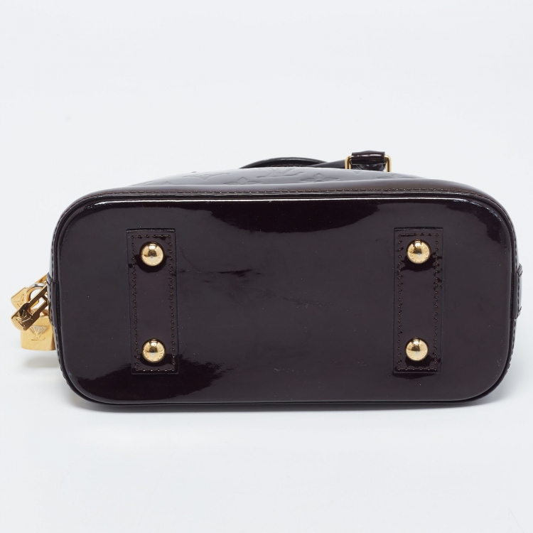 Pre Owned Louis Vuitton Amarante Monogram Vernis Alma BB Bag