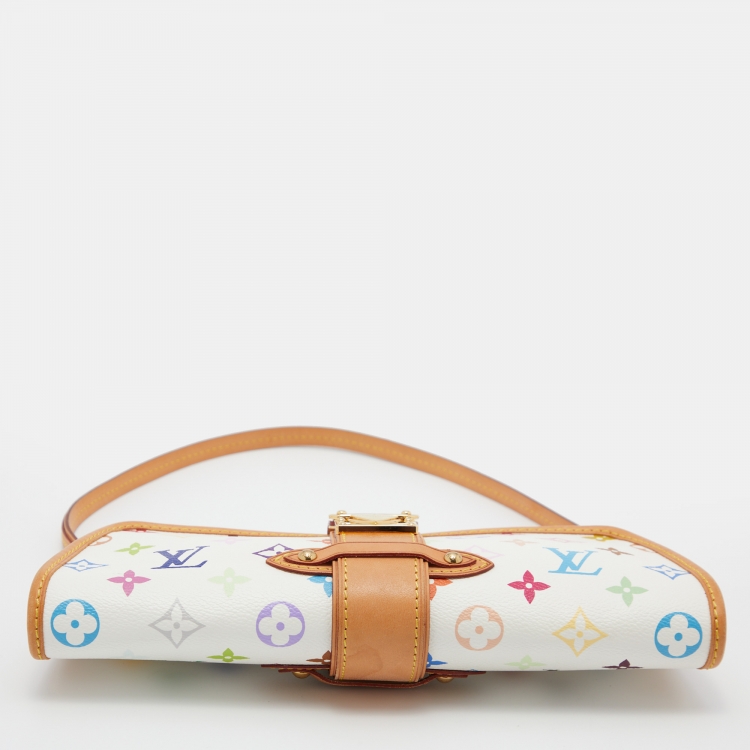 Pre Owned Louis Vuitton White Monogram Multicolore Canvas Shirley Bag