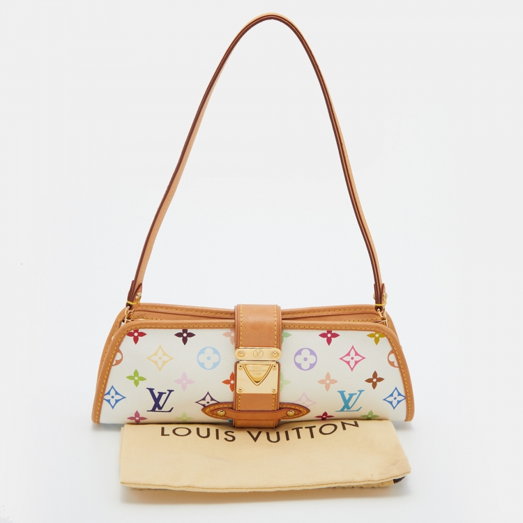 Pre Owned Louis Vuitton White Monogram Multicolore Canvas Shirley Bag